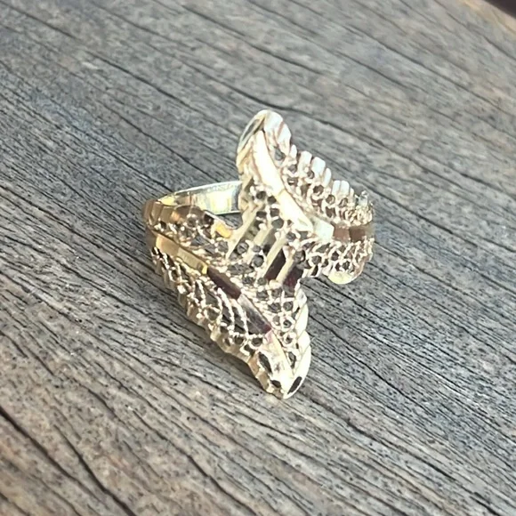 Vintagege 14k solid yellow gold ring mesh - Picture 3 of 9